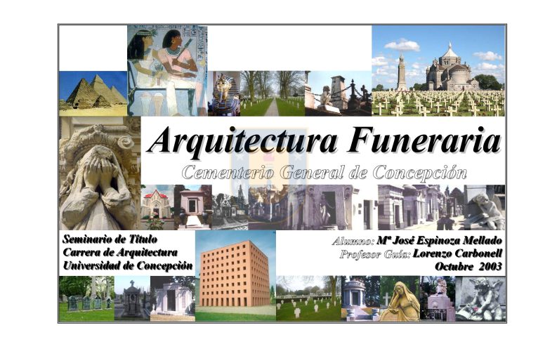 Caratula Arquitectura Funeraria Cementerio General de Concepción.